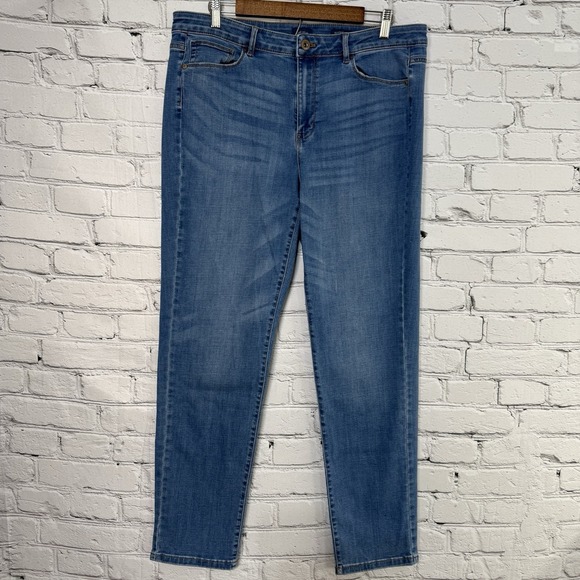 J. Jill Women The Boyfriend Straight Leg Ankle Jeans 220891 Size 14 Chelsea Wash - Picture 1 of 16